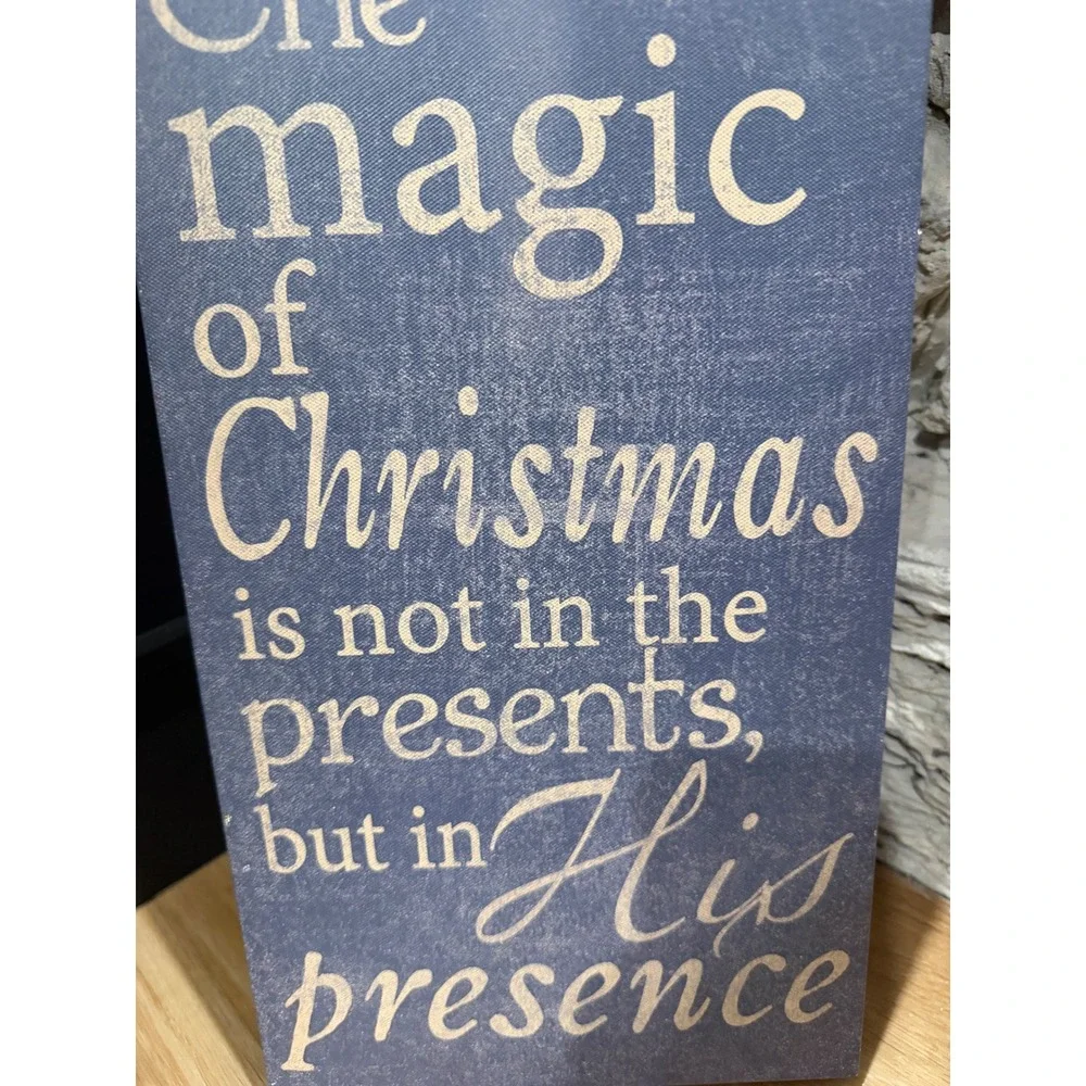 Hobby Lobby Blue Magic of Christmas His Presence Religious Canvas Wall Art Sign